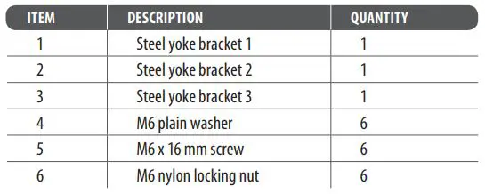 Turbosound iQ Series Acoustic Integration Loudspeakers User Guide - Assemble Steel Yoke Bracket IQ12 and iQ15