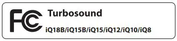 Turbosound iQ Series Acoustic Integration Loudspeakers User Guide - FCC icon