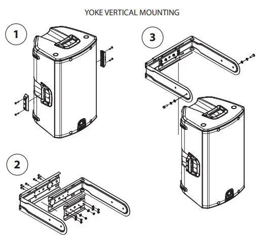 Turbosound iQ Series Acoustic Integration Loudspeakers User Guide - YOKE VERTICAL MOUNTING