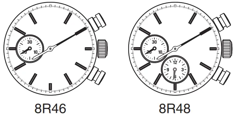 SEIKO 8R46 Mechanical Chronograph Smartwatch - stopwatch minute hand