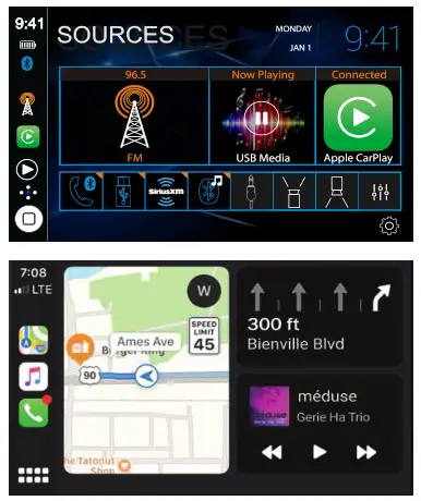 JENSEN CAR68 Multimedia Receiver with 6.8” capacitive touch screen - CarPlay or Android Auto Operation