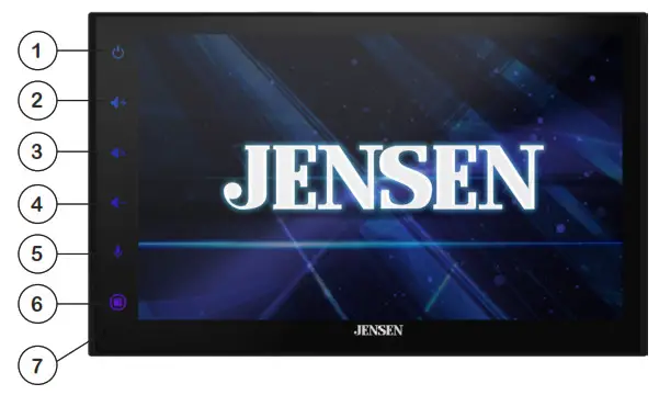 JENSEN CAR68 Multimedia Receiver with 6.8” capacitive touch screen - Control Panel