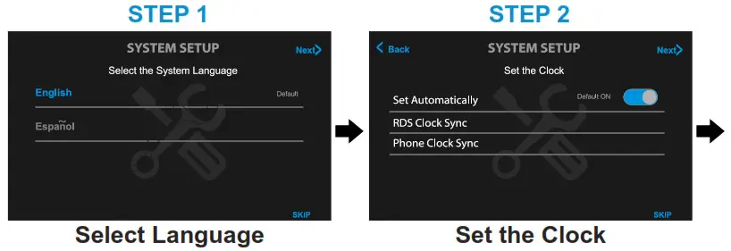 JENSEN CAR68 Multimedia Receiver with 6.8” capacitive touch screen - First Time Setup Wizard
