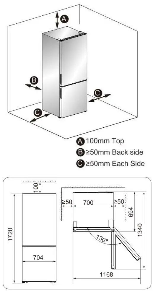 Hisense HRBM417C 417L Bottom Mount Fridge - Moving1