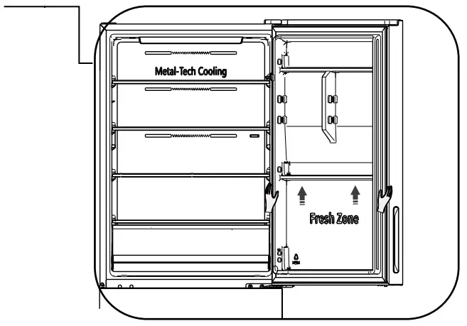 Hisense HRBM417C 417L Bottom Mount Fridge - door straight
