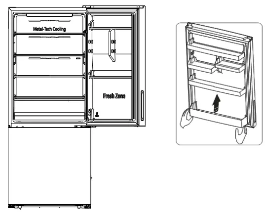 Hisense HRBM417C 417L Bottom Mount Fridge - door