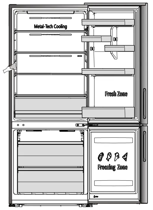 Hisense HRBM417C 417L Bottom Mount Fridge - putting