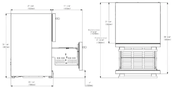 FIG 11 DOUBLE DRAWER REFRIGERATOR CLEARANCE DIMENSIONS