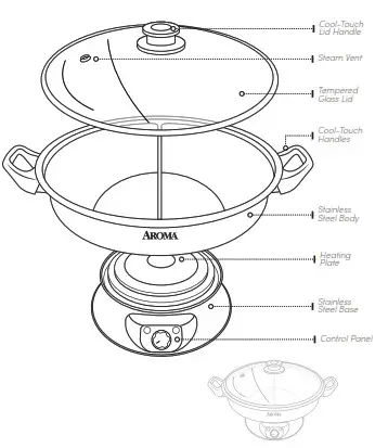 AROMA Hot Pot ASP-610 - Parts Identification