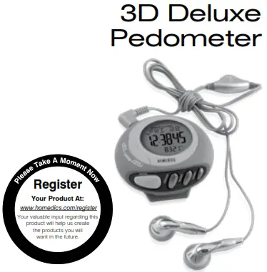 Homedics PDM-200 3D Deluxe Pedometer - 3D Deluxe