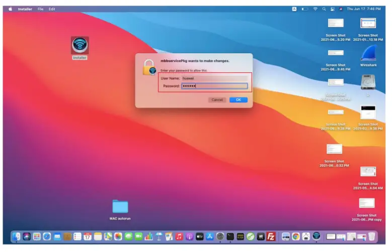 HUAWEI MobileWiFi Tool on the MAC System -figure 2