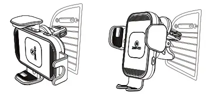 ZeeHoo PowerDrive CC54 Fast Wireless Car Charger - Horizontally air vents type 3