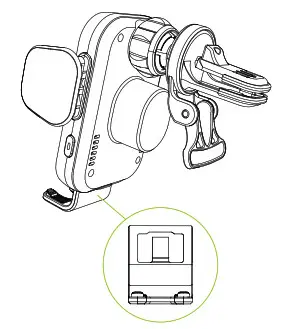 ZeeHoo PowerDrive CC54 Fast Wireless Car Charger - Horizontally air vents type 4
