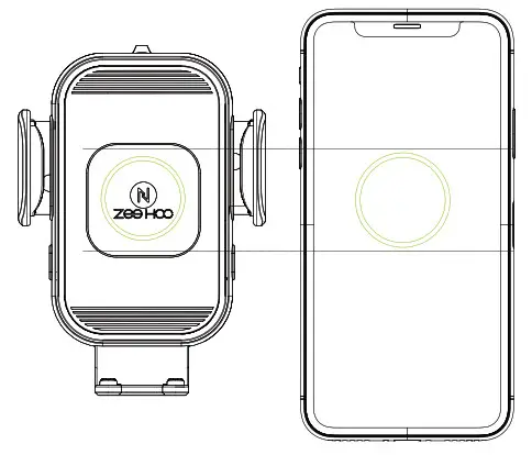 ZeeHoo PowerDrive CC54 Fast Wireless Car Charger - Horizontally air vents type 5