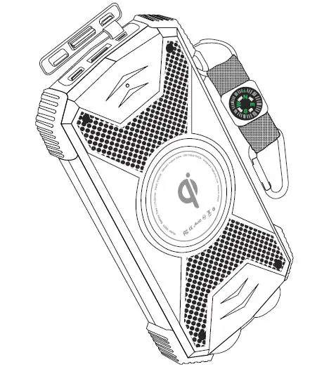 HYPERCEL 14659 Solar 10000mAh Wireless Power Bank