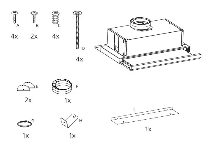 IKEA UTDRAG Built-In Extractor Hood Stainless Steel fig-1