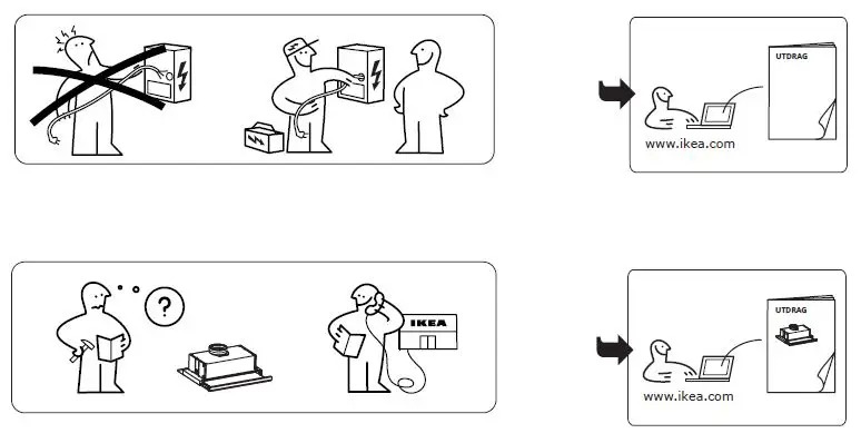 IKEA UTDRAG Built-In Extractor Hood Stainless Steel fig-2