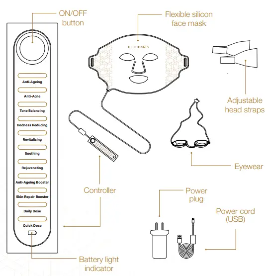 ILLUMIASKIN 7+1 Colour LED Face Mask fig3
