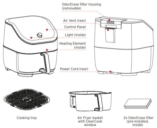 Instant 140 3089 01 6qt Vortex Plus ClearCook OdorErase SS Stainless Steel - Air Fryer