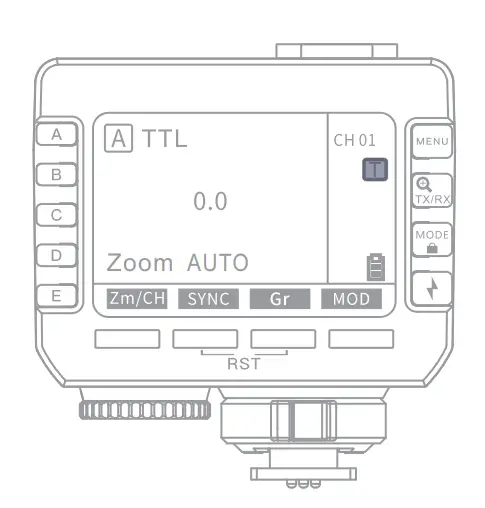 NEEWER Q CTTL Wireless Flash Trigger - Display
