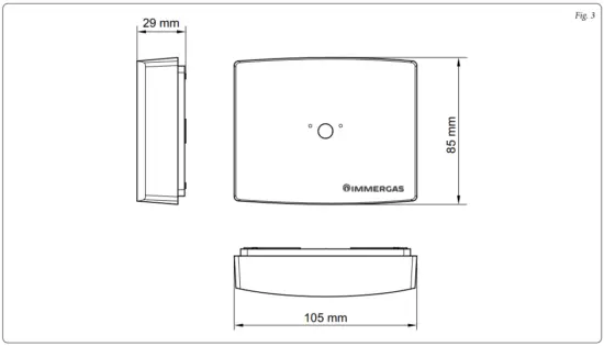 DIMENSIONS OF WIRELESS ROOM PROBE