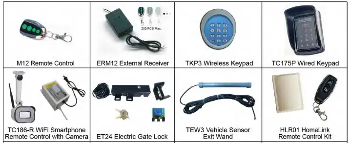 TOPENS Dual Swing Gate Opener Optional Accessories