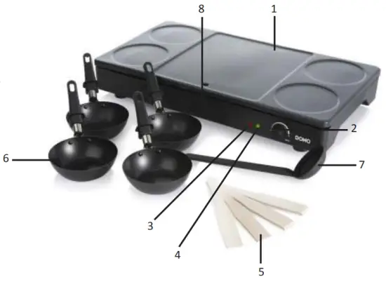 DOMO DO8712W Squeegee Black 1000 W Gourmet Set - overview