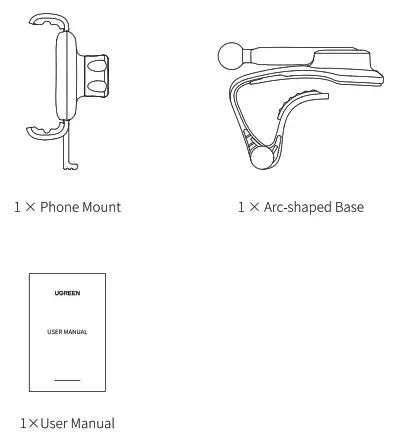 UGREEN LP369 Phone Mount for Dashboard - packge contents