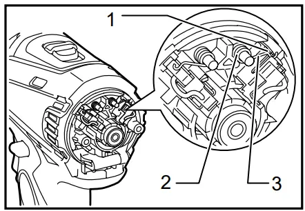 makita DHP446 Cordless Hammer Driver Drill - Recessed part