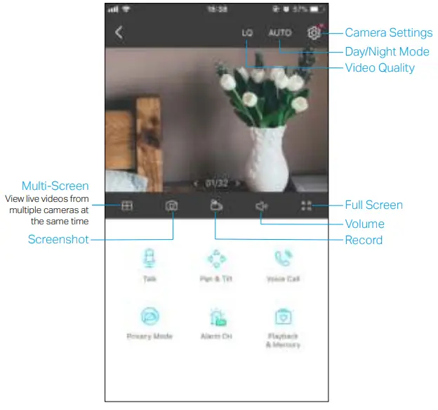 tp link Tapo C200 Pan Tilt Home Security Wi Fi Camera - Live View
