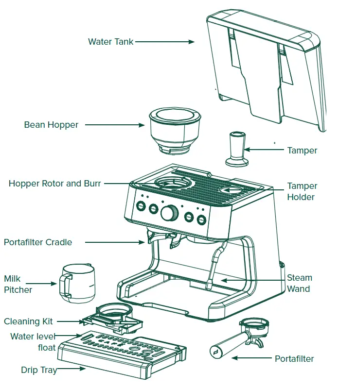 Caf BELLISSIMO -Semi- Automatic -Espresso- Machine +Frother -3