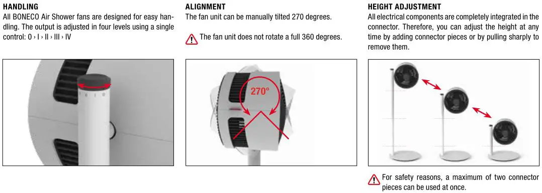 BONECO Air Shower Fan -HANDLING