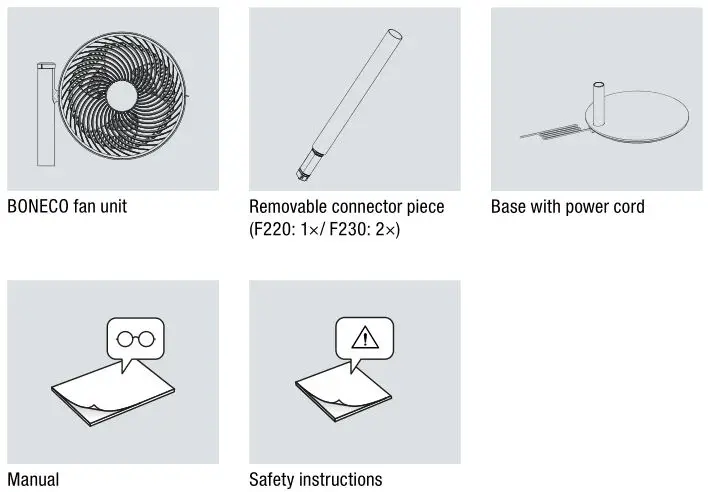 BONECO Air Shower Fan - ITEMS INCLUDED