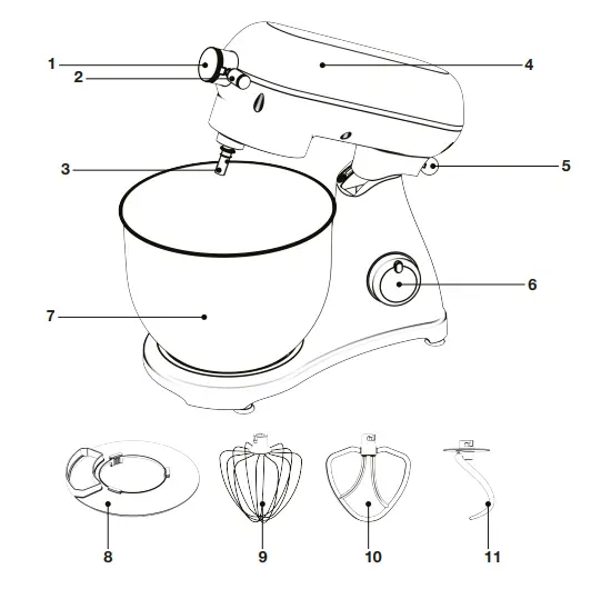 Galanz GLSM07WER08 RETRO STAND MIXER - parts