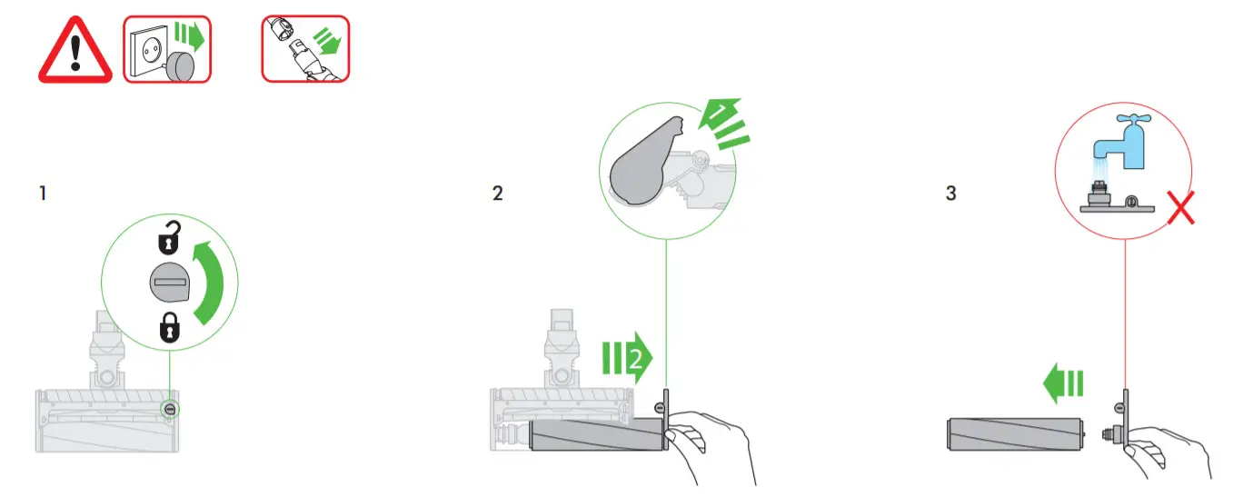 dyson Vacuum Cleaner - washing the brush bars