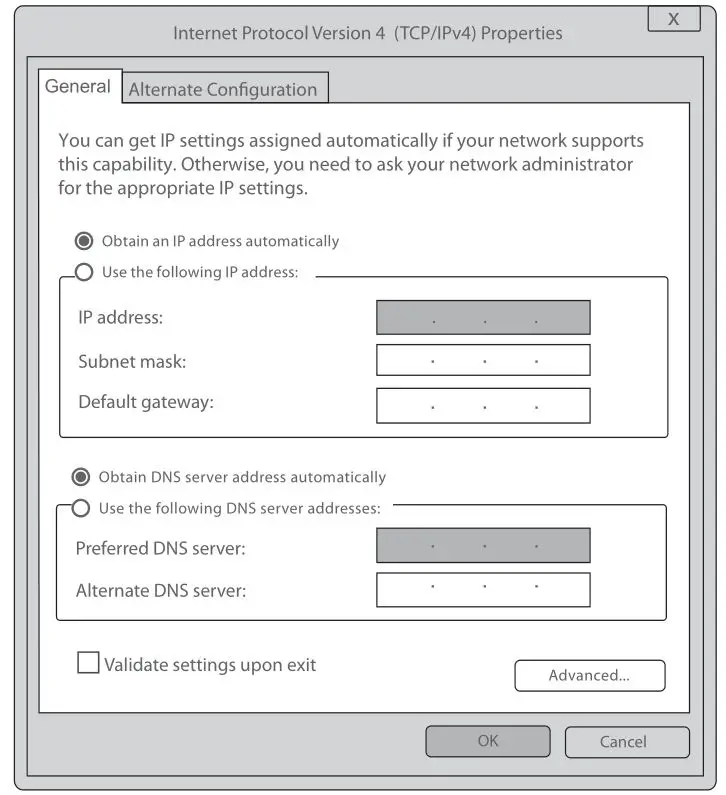 FS TA1910-4GVC-W Integrated Broadband Access Device - Step 3 On the page of Internet Protocol 4 (TCP IPV4) Properties, select