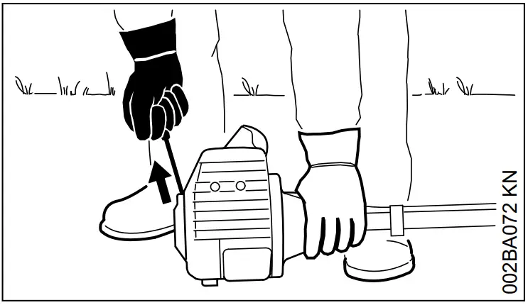 STIHL FH KM Adjustable Power Scythe - machine on the ground