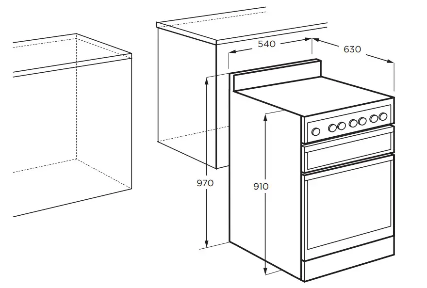 54cm Front Control Freestanding