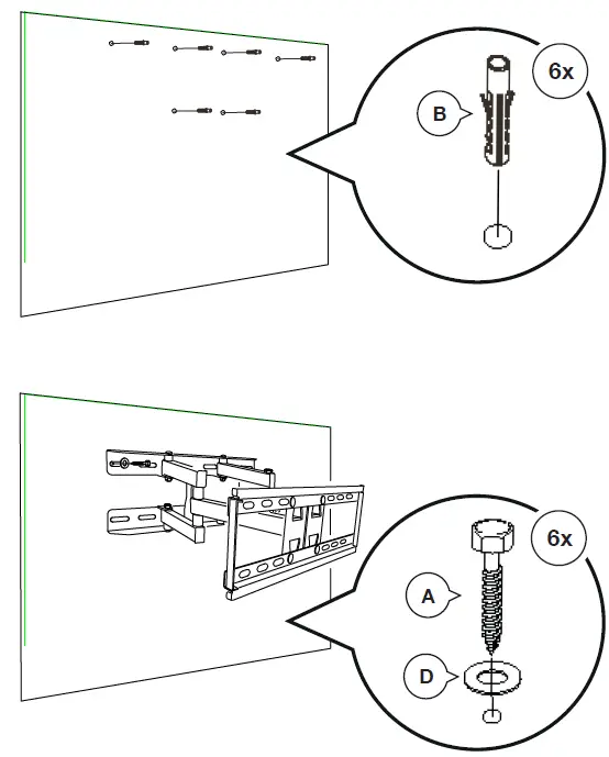 VonHaus 3005060 Double Arm Cantilever Tilting TV Bracket-21
