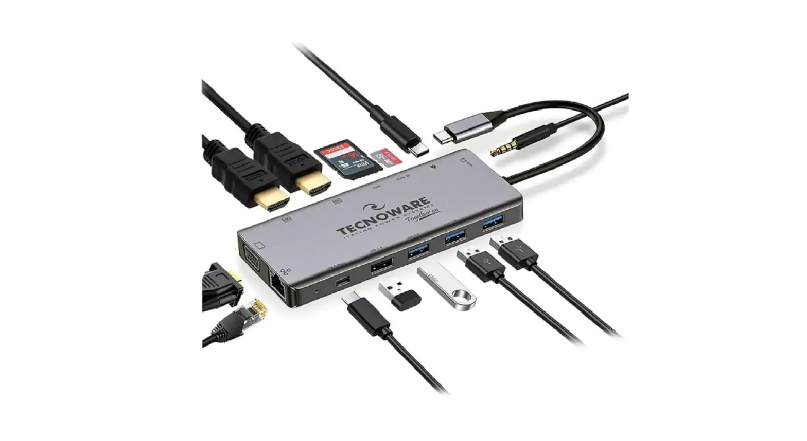 Technoware Fhub17692 Usb 2.0 Type-c 5000 Mbit-s Interface Hub User Guide