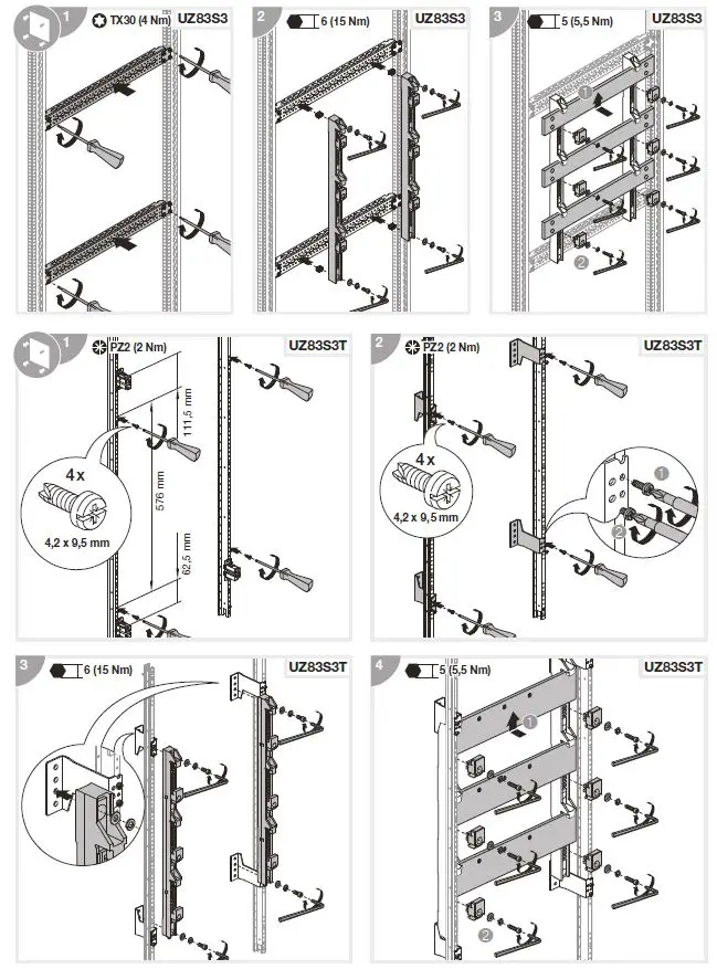 hager UZ83S3 UniversNHC Busbar Support-3