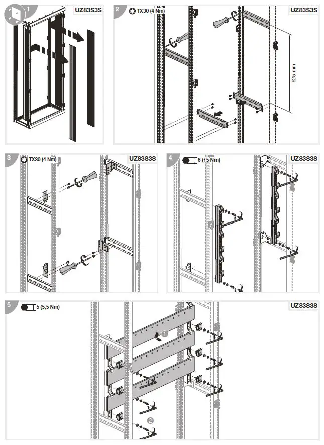 hager UZ83S3 UniversNHC Busbar Support-4