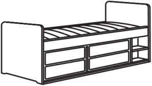 SLÄKT bed frame with storage and slatted bed base