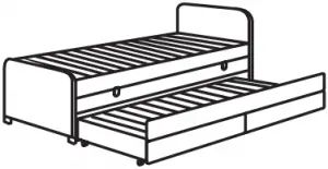 SLÄKT bed frame with underbed and storage