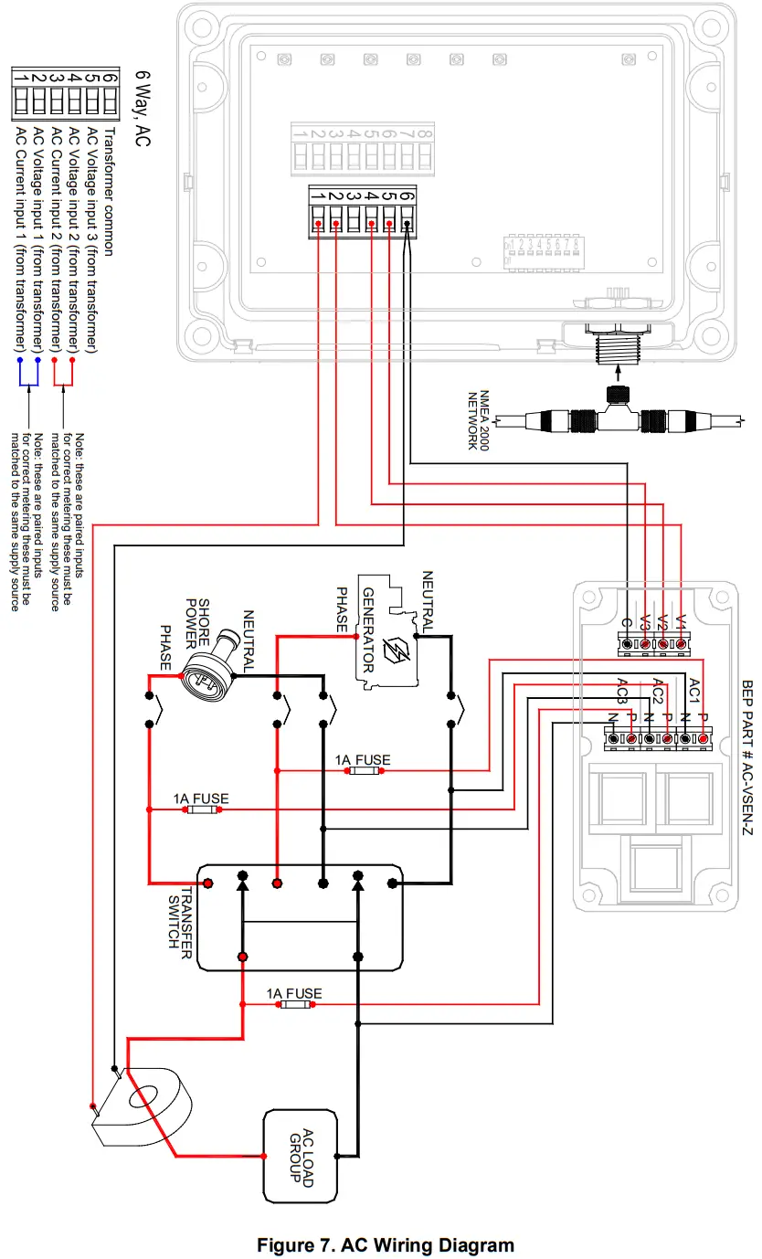 CZONE 80 911 0005 00 Meter Interface - AC Wiring Example