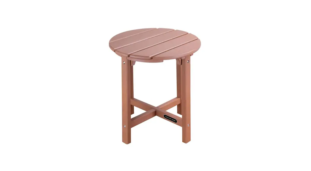 Jushua Round High Density Polystyrene Outdoor Adirondack Side Table In Brown Instructions