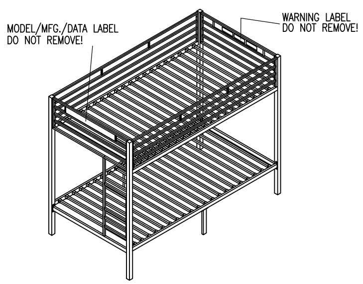 ASHLEY B075-159 Furniture Broshard Twin Metal Bunk Bed -