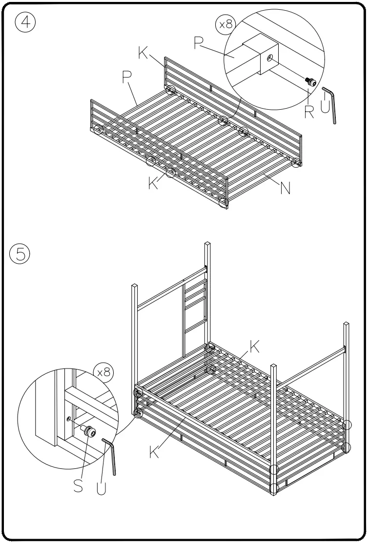 ASHLEY B075-159 Furniture Broshard Twin Metal Bunk Bed - fig 4