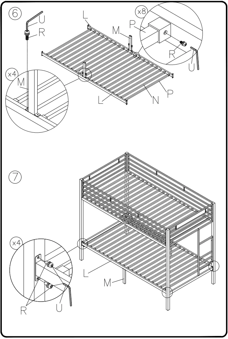 ASHLEY B075-159 Furniture Broshard Twin Metal Bunk Bed - fig 5