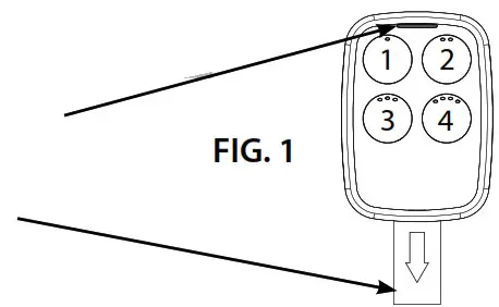 GENIE GU4T-BX 4-Button Universal Remote - Activate Remote Button Layout & Led